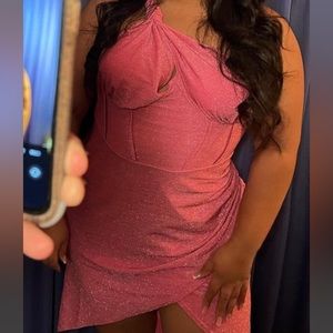 Birthday Hot Pink Glitter Dress Plus Size 16